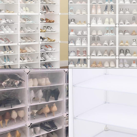 Zapateros independientes para almacenamiento de zapatos, 16 cubos, organizador