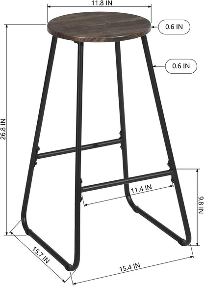 FurniutreR FurnitureR - Juego de 2 taburetes de bar de madera maciza de 27.95...