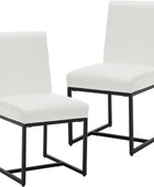 Set of 2 Upholstered Dining Chair, Faux Leather Mid Century Modern Kitchen