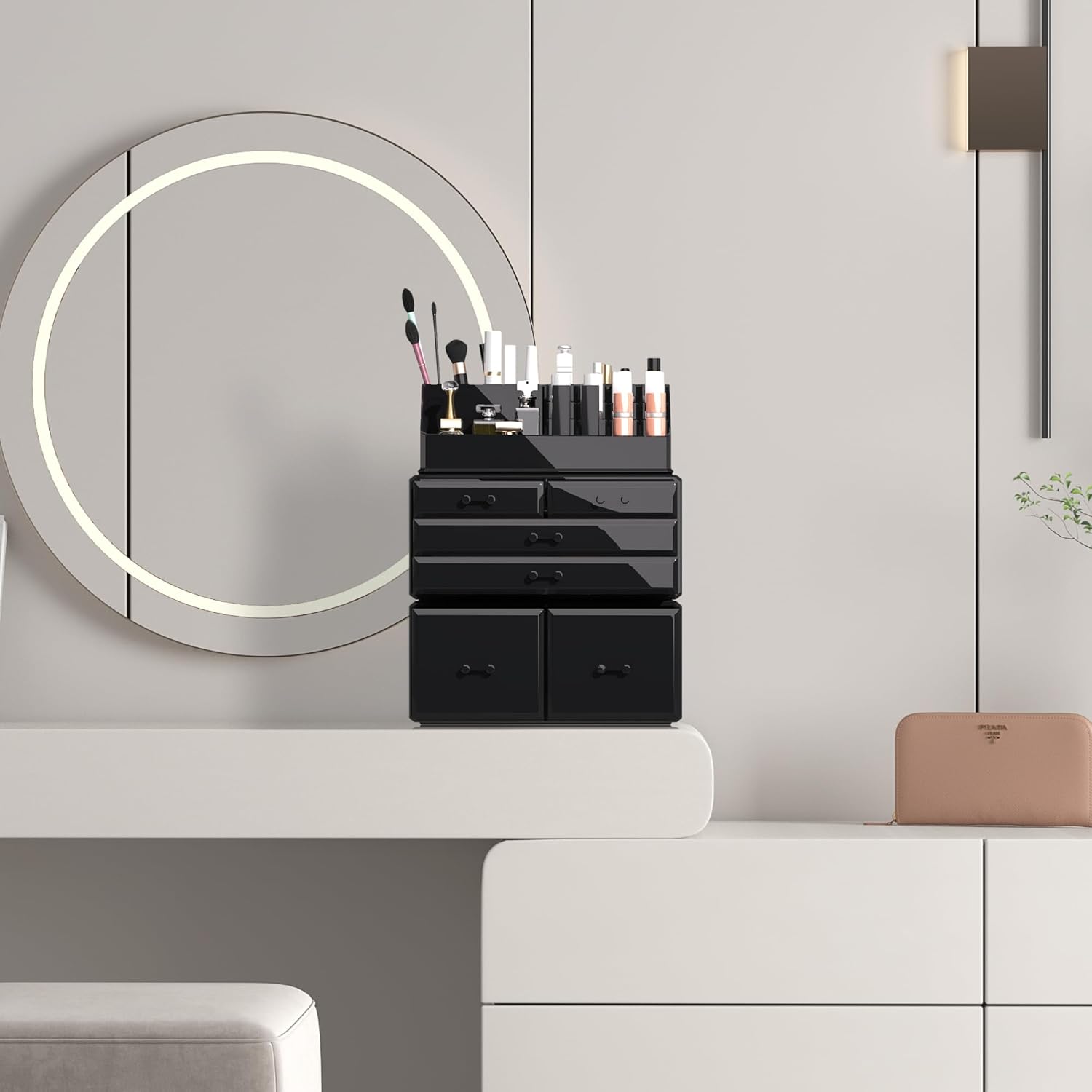 READAEER Organizador de maquillaje 3 piezas Estuche de almacenamiento de...