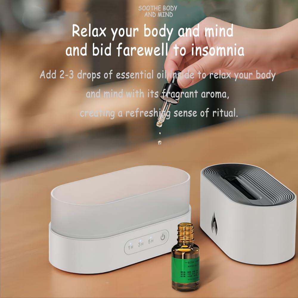 Difusor de aroma de atmósfera de llama tres en uno, humidificador, luz nocturna