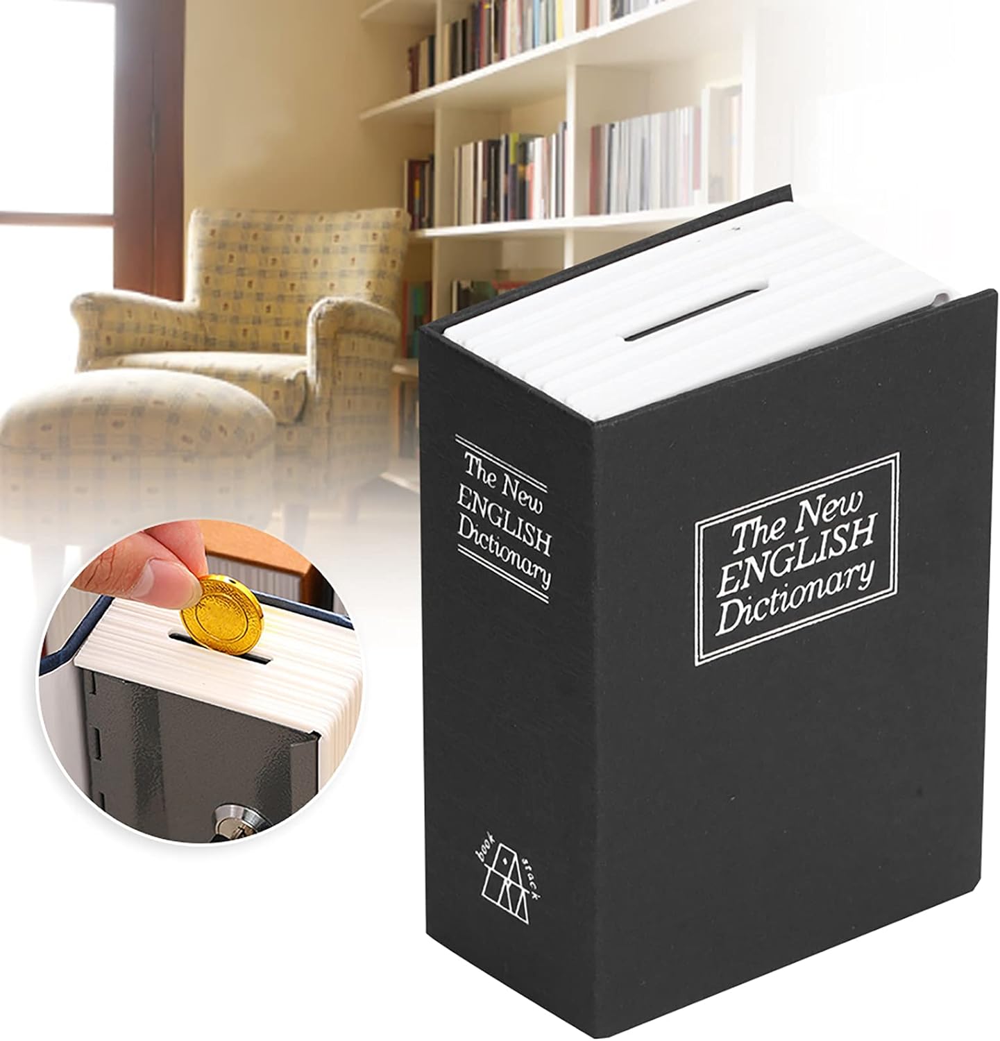 Joyero, caja de seguridad duradera y cómoda con forma de libro para guardar