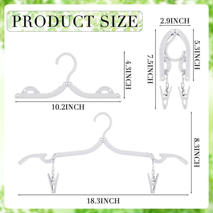 Perchas plegables de viaje plegables con clips, perchas plegables para ropa,