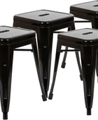 Taburete de metal para mesa de comedor, taburete negro Kai de grado comercial,