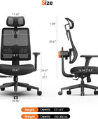Newtral Silla ergonómica de oficina en casa, silla de escritorio de respaldo...