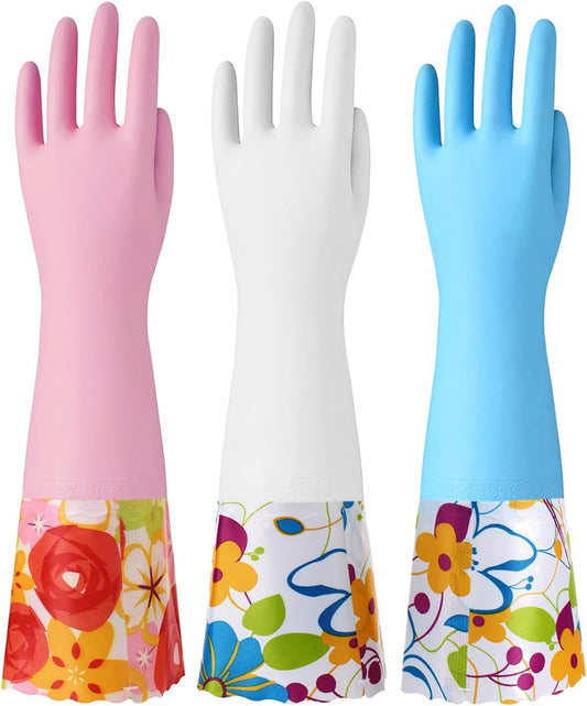 3 pares de guantes de limpieza de goma, guantes de cocina para el hogar y