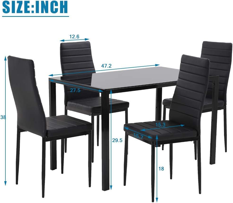 Juego de comedor para espacios pequeños mesa rectangular y 4 sillas muebles