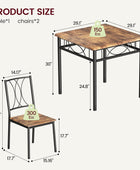 Juego de mesa de comedor para 2, mesa de cocina y sillas, juego de mesa de