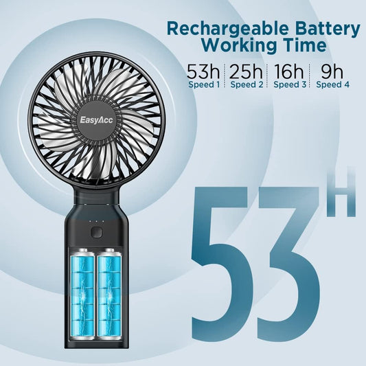 EasyAcc Handheld Fan Portable Fan Max 53H Cooling Time 10000mAh Rechargeable...