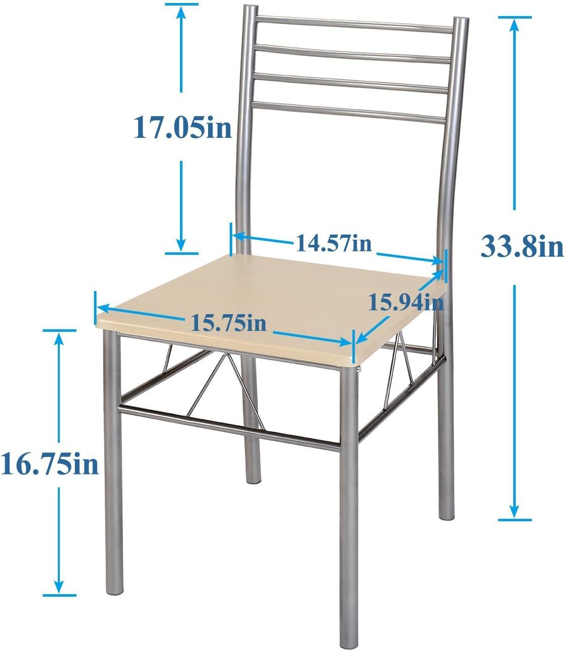 VECELO Mesa y sillas de comedor de cocina, 4, juegos de comedor de 5 piezas,...