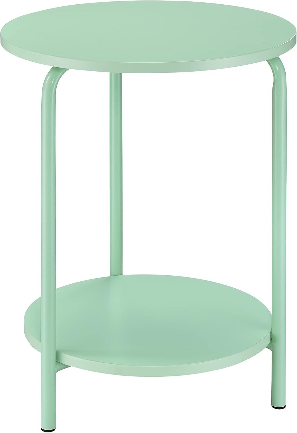 OSP Home Furnishings Elgin - Mesa redonda de metal con 2 estantes, color menta