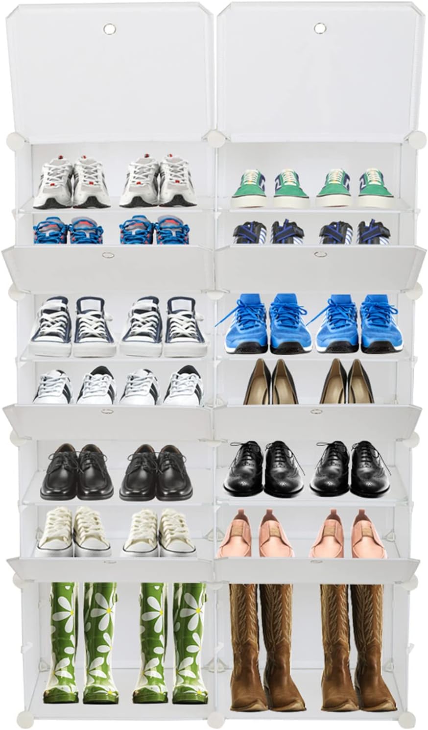 Organizador de zapatos, cajas de zapatos transparentes resistentes, apilables,...