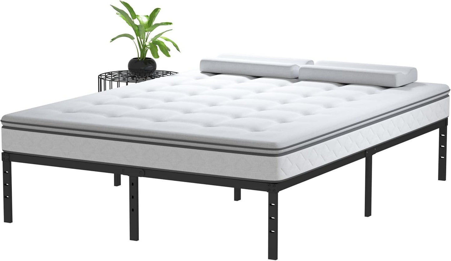 Base de cama tamaño King que no necesita somier, plataforma de cama resistente...