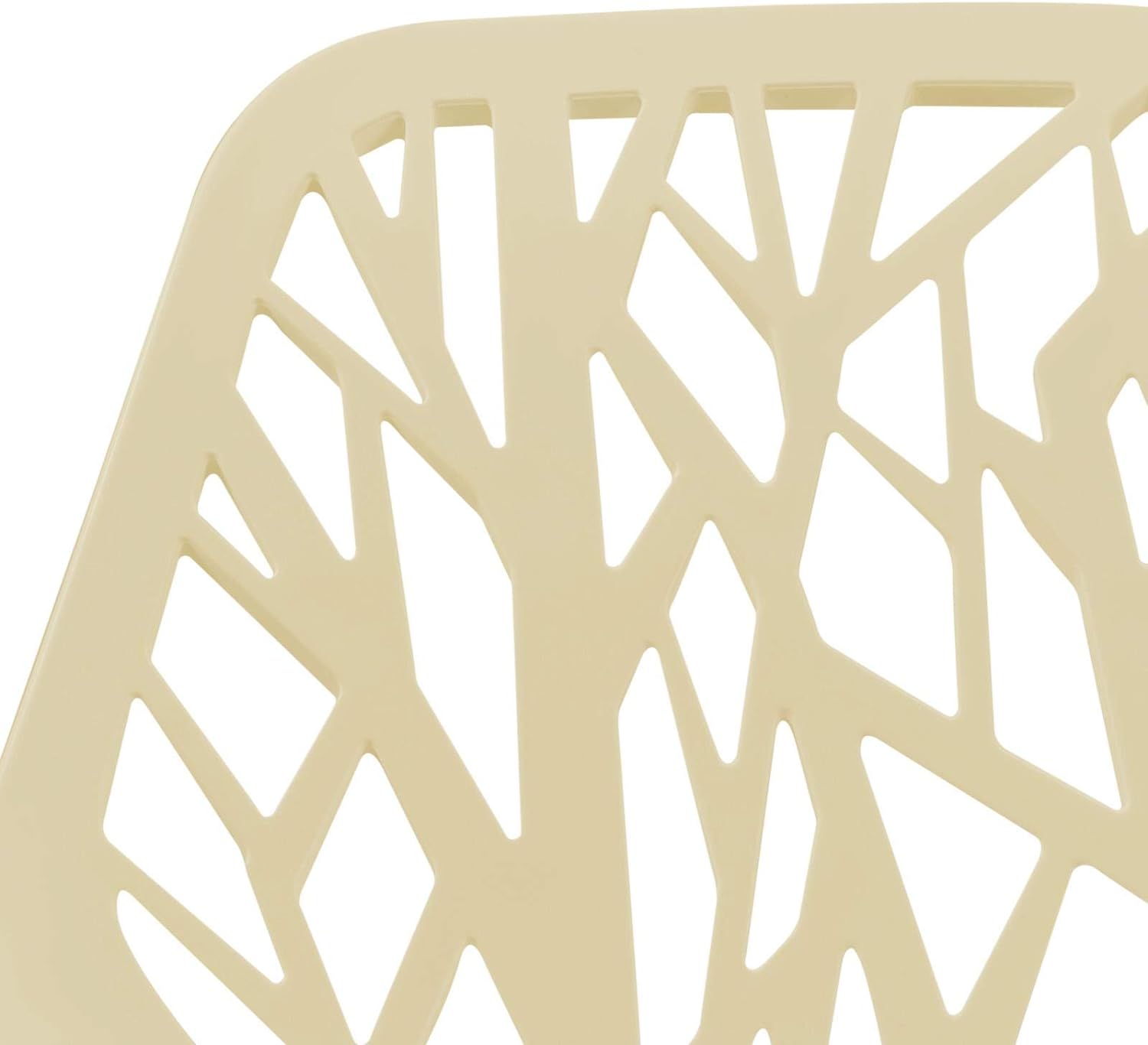 Forest Modern Silla de comedor con patas cromadas, juego de 4 (crema)