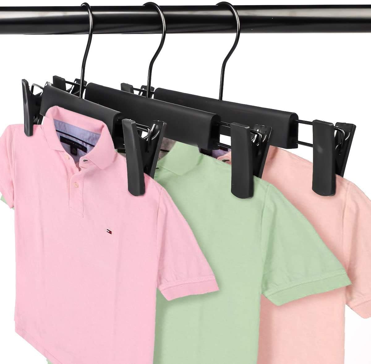 Perchas para pantalones, perchas para faldas, paquete de 20 perchas de plástico...