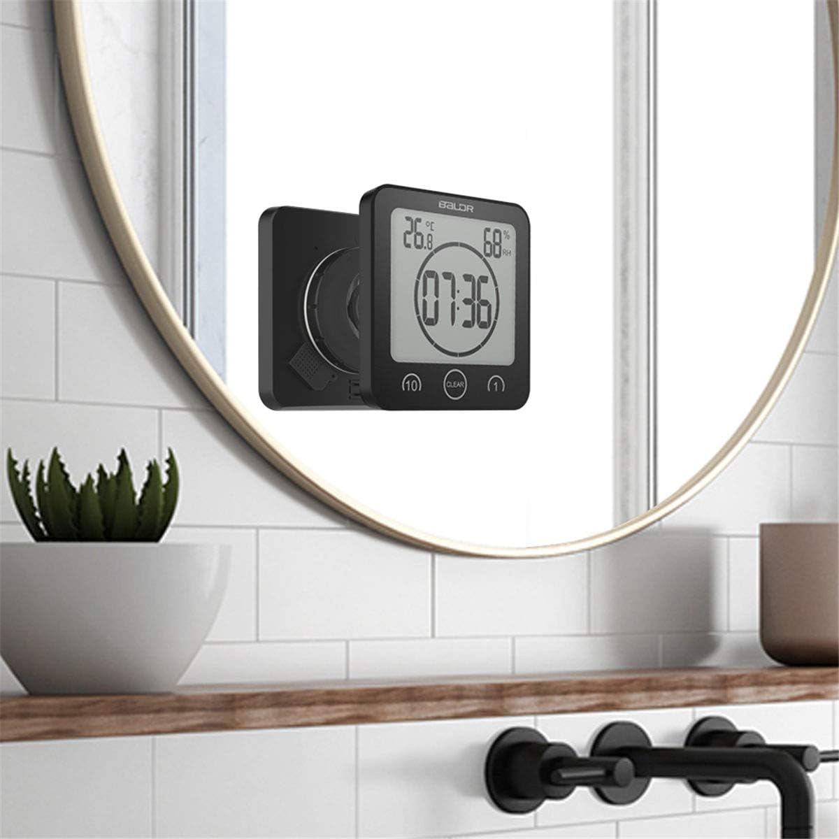 Reloj digital de pared para ducha de baño con alarma, resistente al agua para...