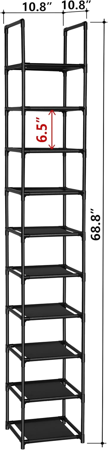 FIDUCIAL HOME Zapatero de 10 niveles que ahorra espacio, vertical, de pares...