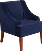 HomePop - Sillón con brazos curvados para sala de estar - Terciopelo azul marino