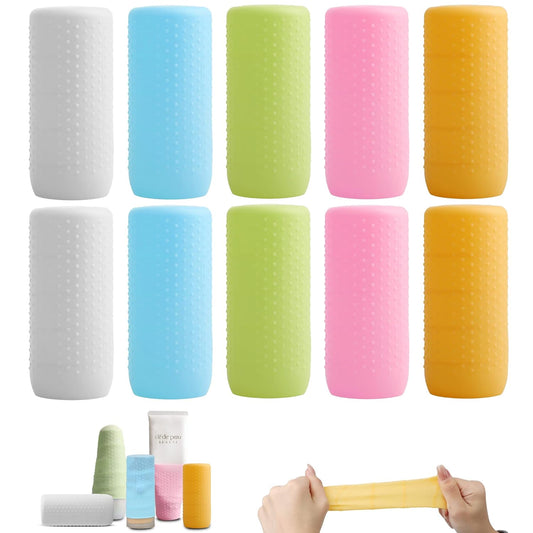 10 fundas de viaje de silicona para artículos de tocador, fundas para artículos...