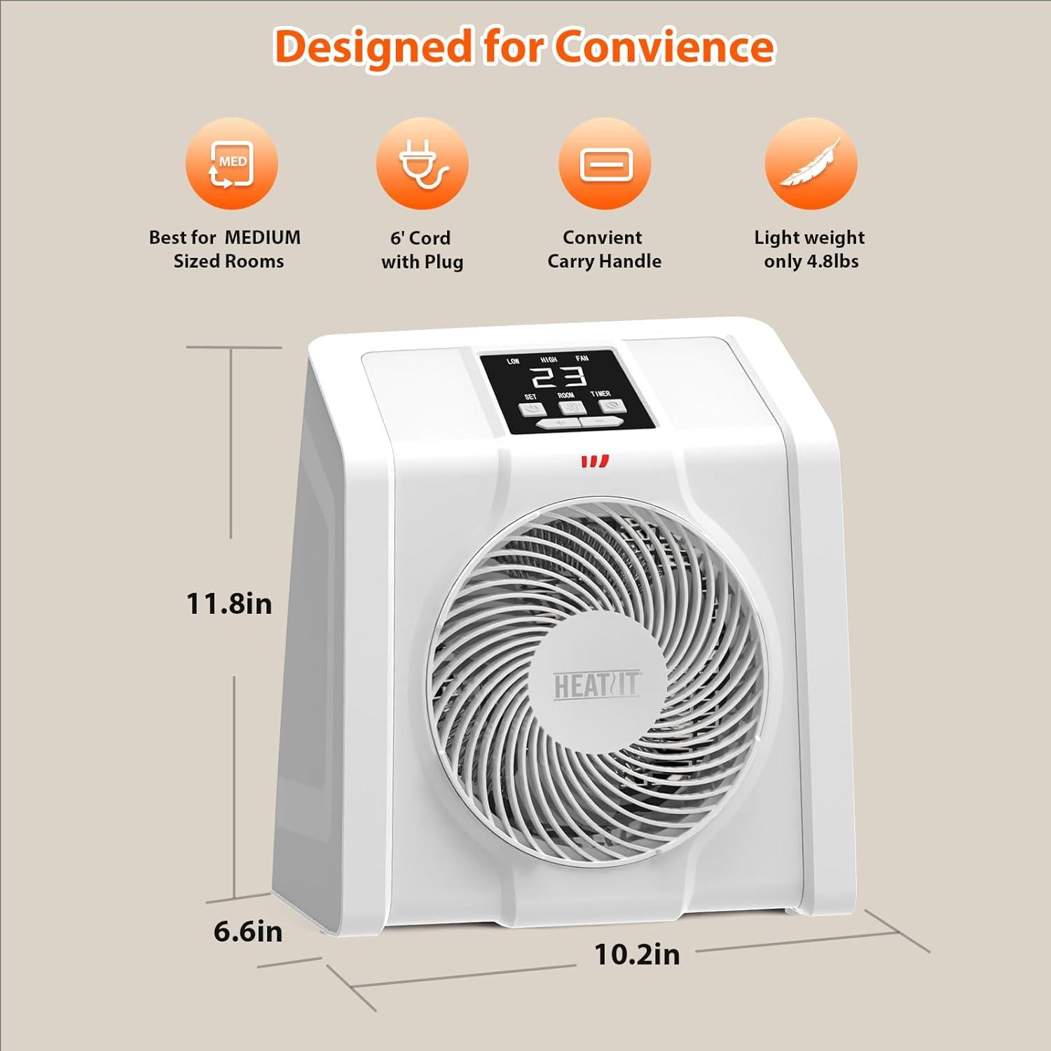 Calentadores eléctricos de 1500 W con termostato portátil para interiores con