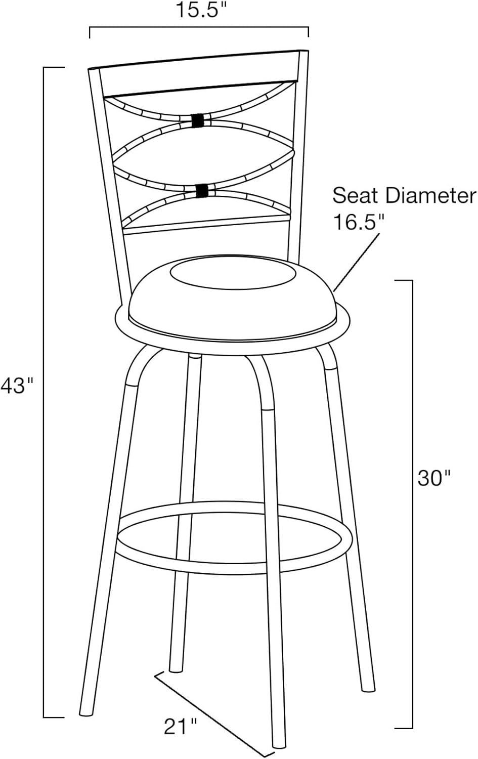 Avery Taburete giratorio ajustable para isla de cocina de 30 pulgadas con