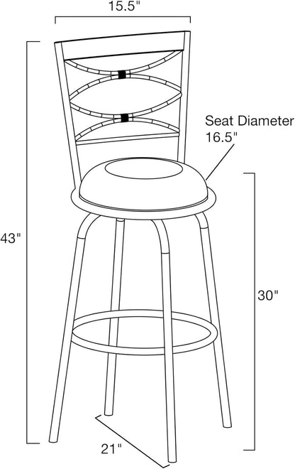 Avery Taburete giratorio ajustable para isla de cocina de 30 pulgadas con