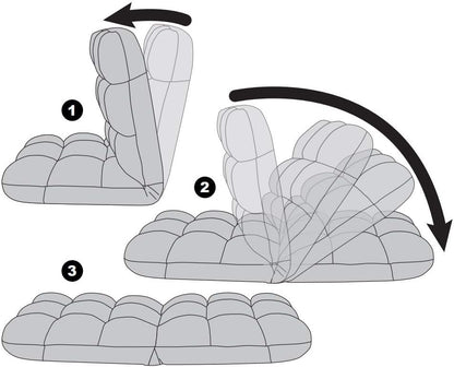 Silla para suelo de espuma viscoelástica, ajustable, 14 posiciones, respaldo