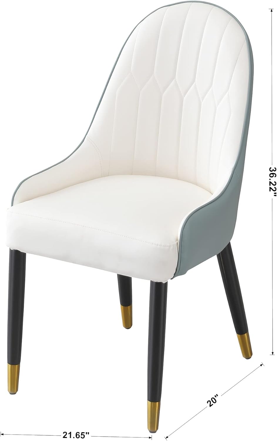 Juego de 2 sillas de comedor, sillas de piel sintética moderna de mediados de