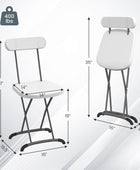 S AFSTAR Juego de 8 sillas plegables de plástico con asiento ancho y respaldo...
