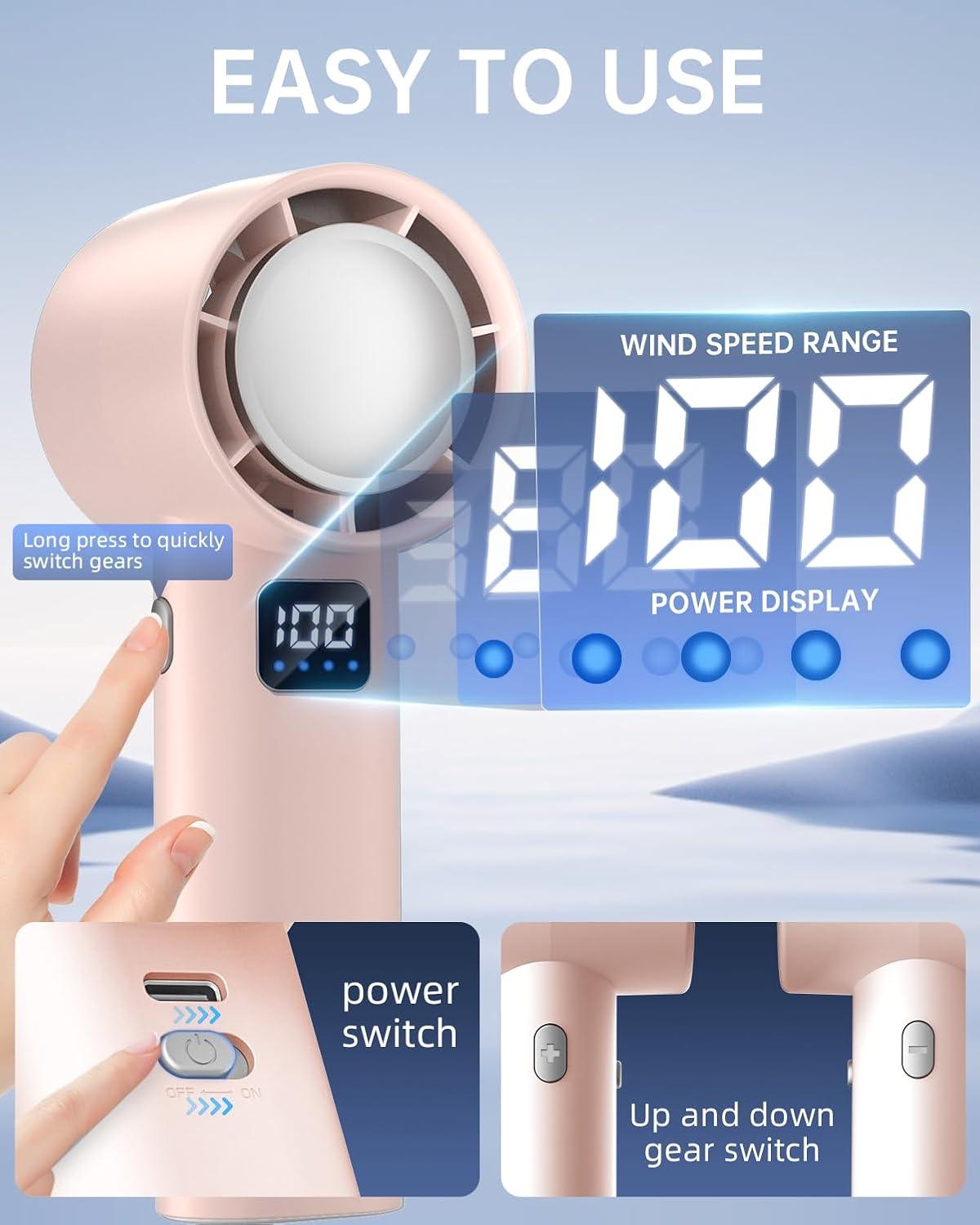 Ventilador de mano portátil, ventilador turbo de alta velocidad, polvo de aire,