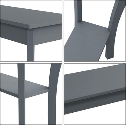 Mesa de consola estrecha, mesa de sofá elegante, mesa de entrada, gris