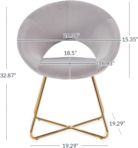 BELLEZE Juego de 2 sillas decorativas modernas de terciopelo, cómodas sillas de...