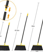 Paquete de 4 escobas al aire libre para limpieza de suelos con mango largo de