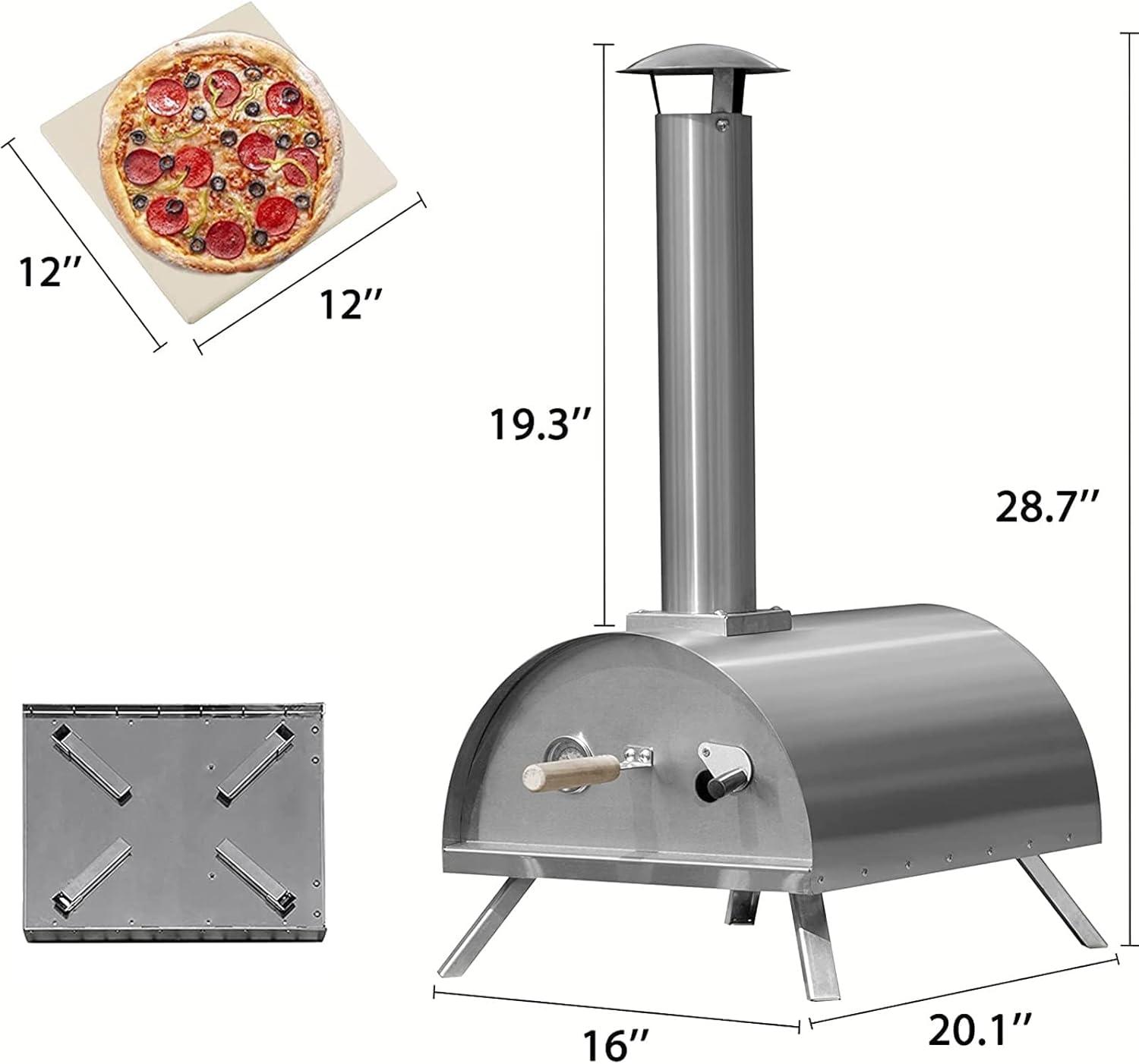 Horno de pizza al aire libre, horno de pizza de pellets de madera de piedra de