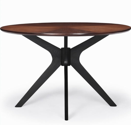 Soohow Mesa de comedor redonda de 47.2 pulgadas para 4-6 personas, mesa de...