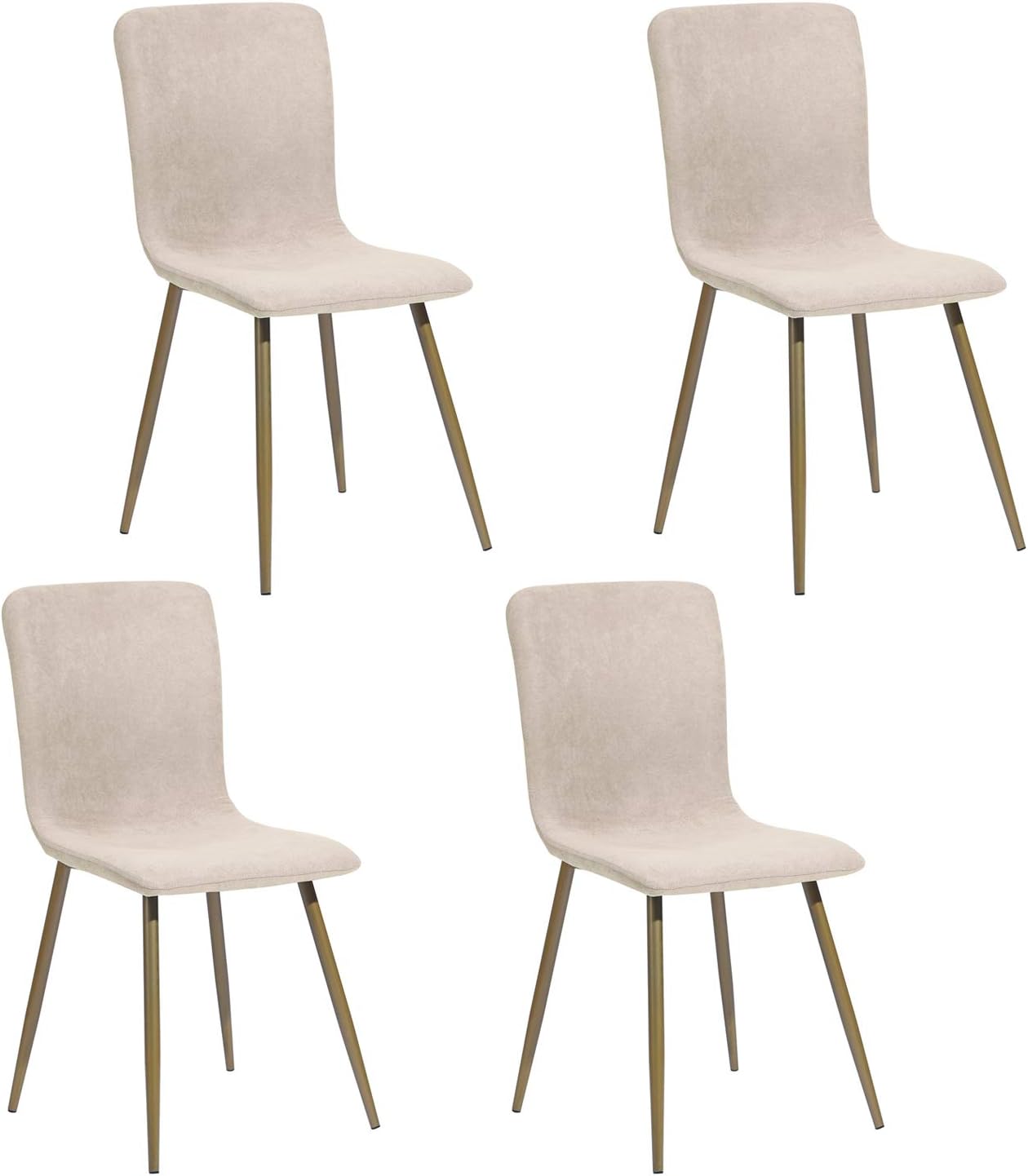 Juego de 4 sillas de comedor, juego de sillas premontadas tapizadas con patas