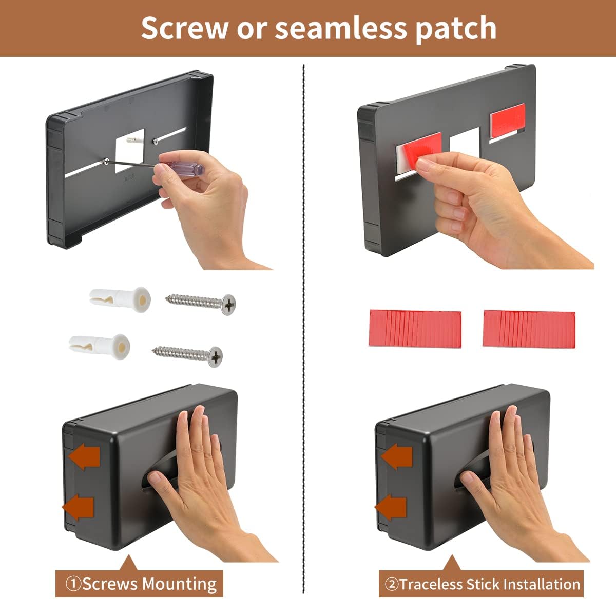 Funda para caja de pañuelos, dispensador rectangular negro montado en la pared,...