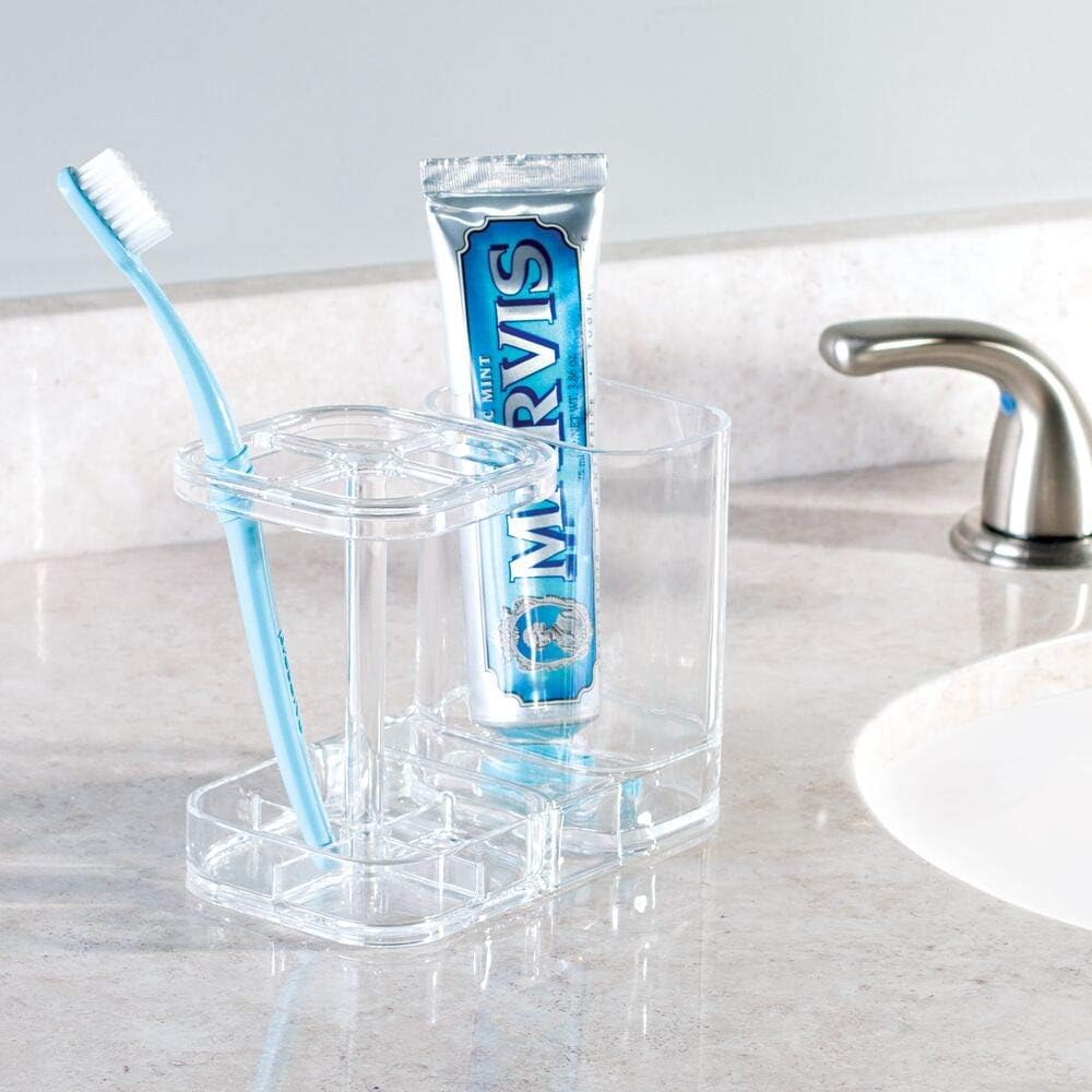 InterDesign Med+ - Soporte para cepillo de dientes dividido de plástico sin...