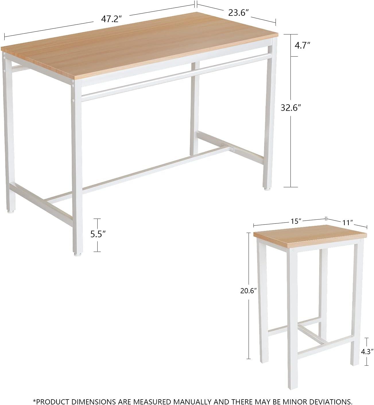 Juego de mesa de comedor de 5 piezas, moderno juego de mesa de bar con 4