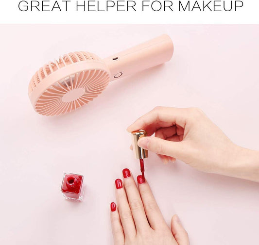 Mini ventilador de mano, ventilador de pestañas de maquillaje con batería