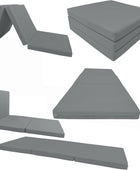 Colchón tríptico gris, Shikibuton, para cama, de 3 pulgadas de alto x 27...