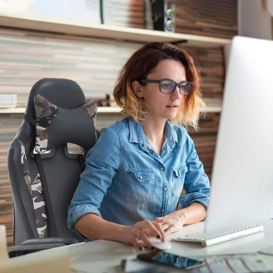 Silla ejecutiva ergonómica, giratoria, móvil y con soporte lumbar para oficina,...