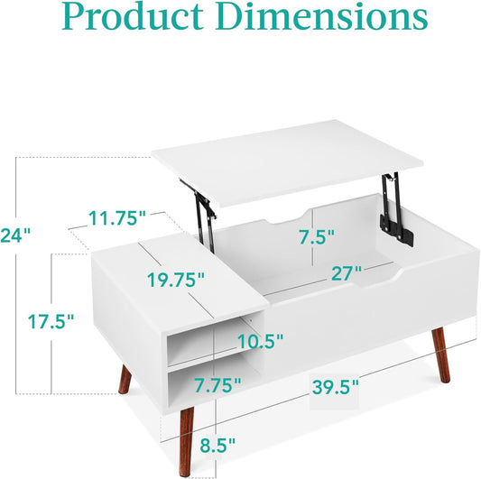 Best Choice Products Mesa de centro de madera con tapa elevable, mesa de centro...