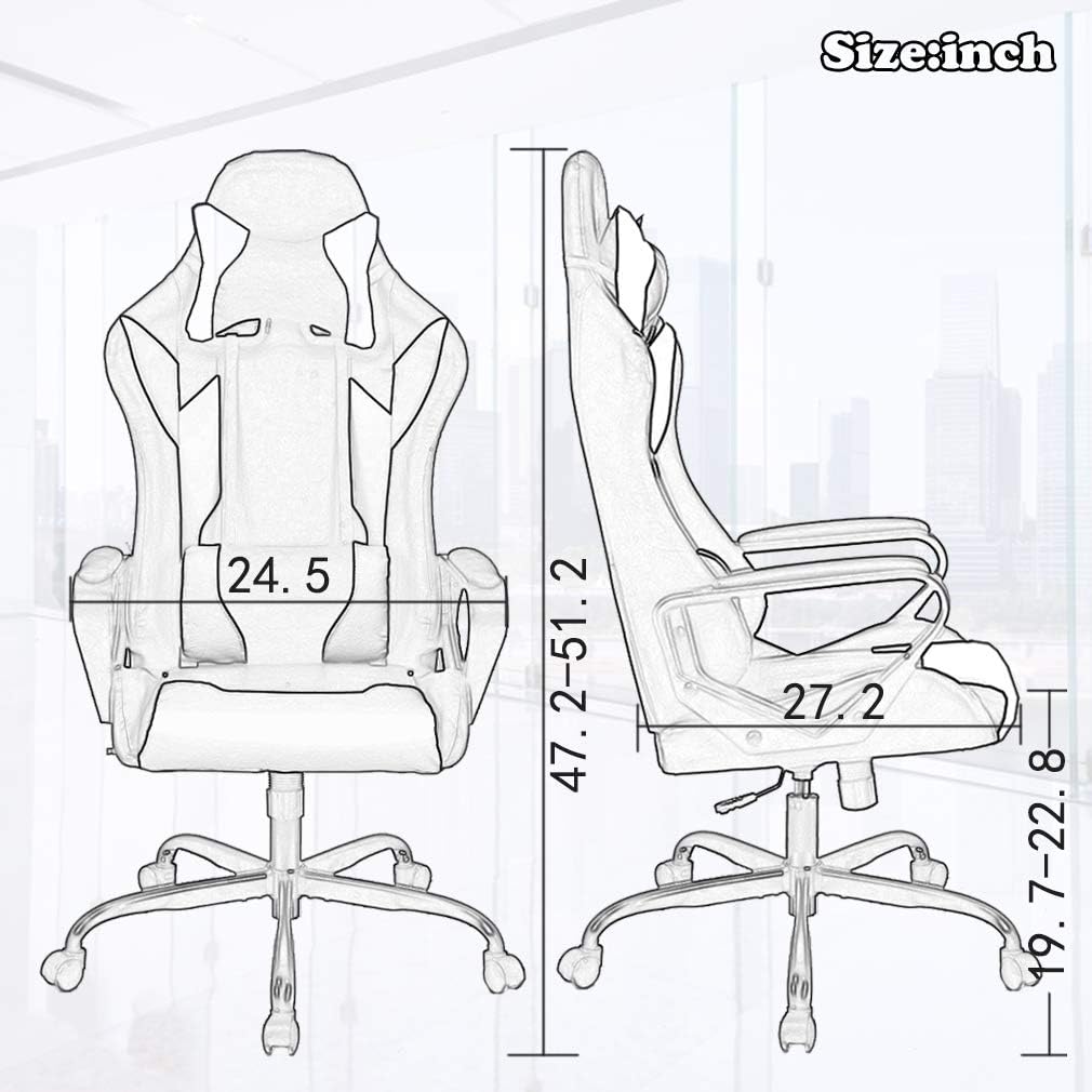 Silla ejecutiva ergonómica, giratoria, móvil y con soporte lumbar para oficina,...