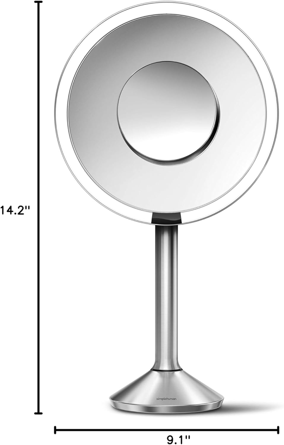 Espejo con sensor Simplehuman de 8 pulgadas, profesional (temperatura y color...