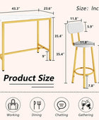 Juego de mesa de comedor de 43.3 pulgadas para 4, mesa de bar rectangular y