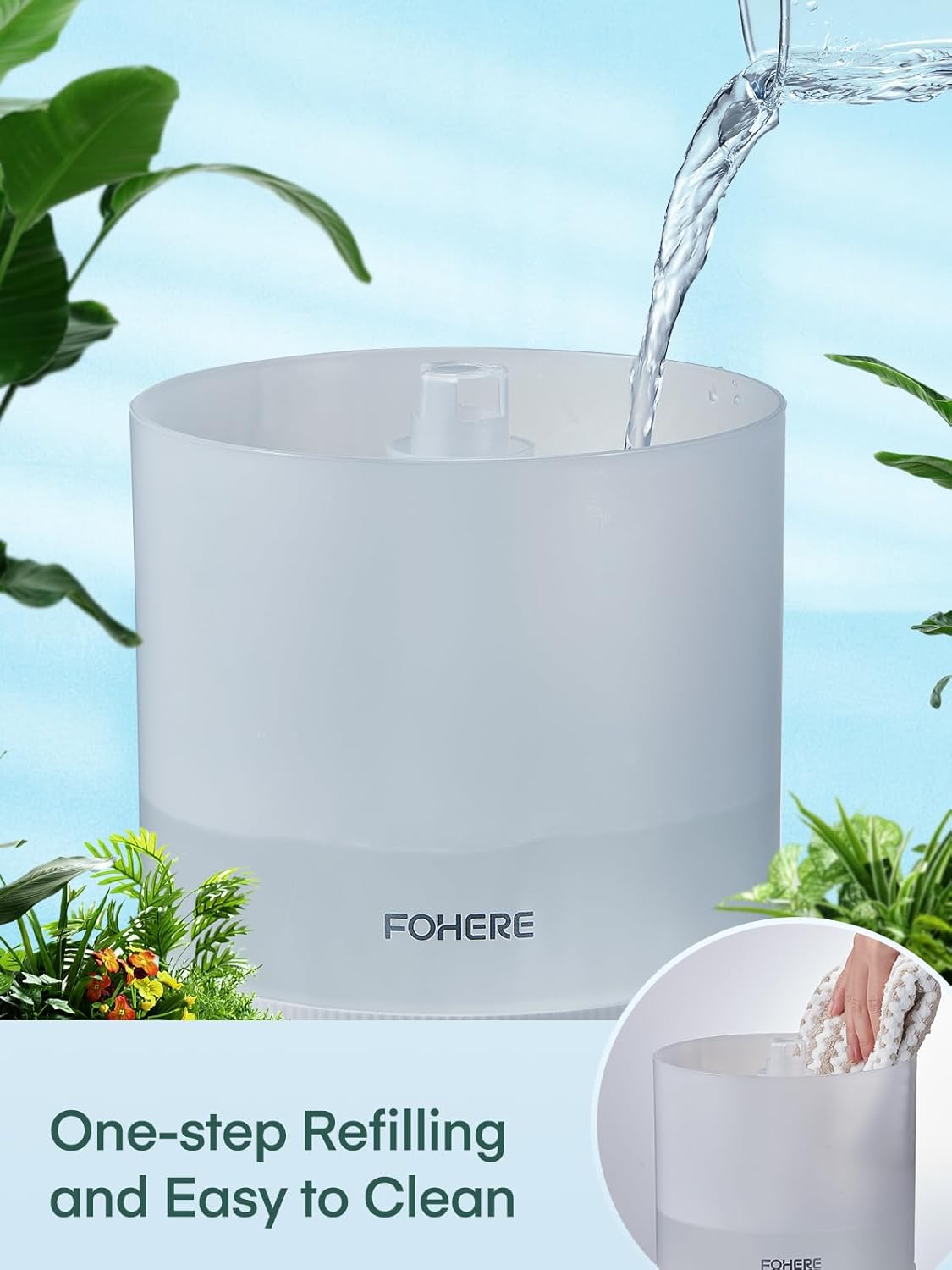FOHERE Humidificadores para dormitorio, humidificador ultrasónico de niebla...