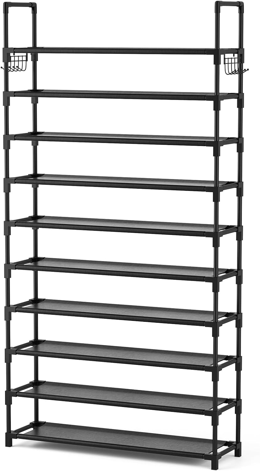 VTRIN Zapatero de 10 niveles alto, gran capacidad, 50 pares de organizador de...