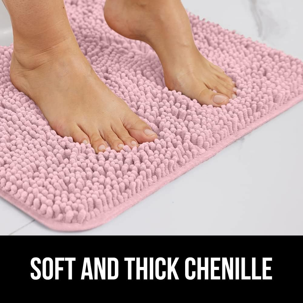 Gorilla Grip - Juego de tapetes peludos de chenilla contorneados de lujo para...