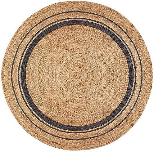 Alfombra trenzada de forma redonda, de algodón, para decoración del hogar,